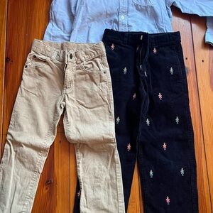 Stylish Kids Corduroy Pants Set - Black and Tan